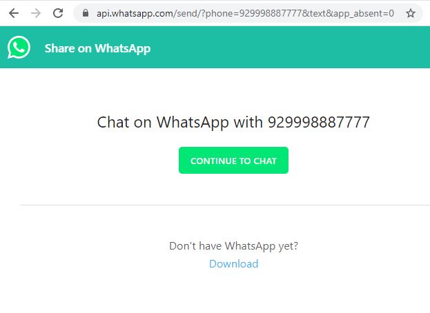 Whatsapp Click to Chat