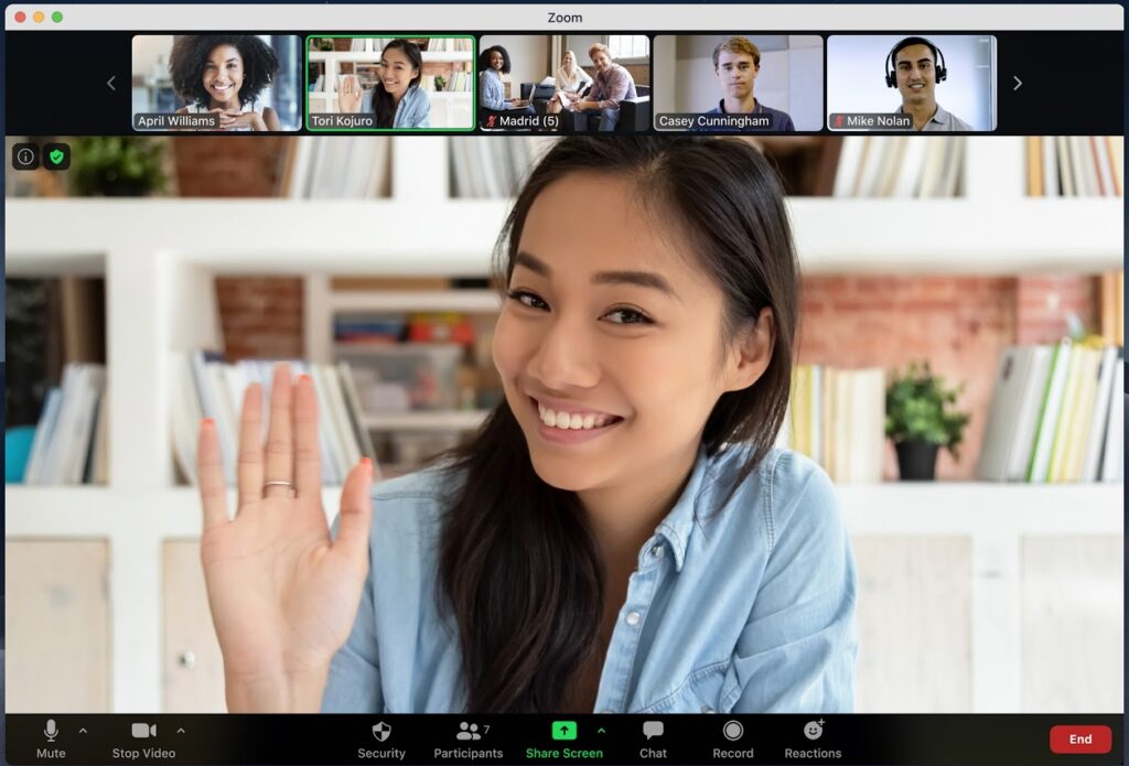 Zoom video chat app