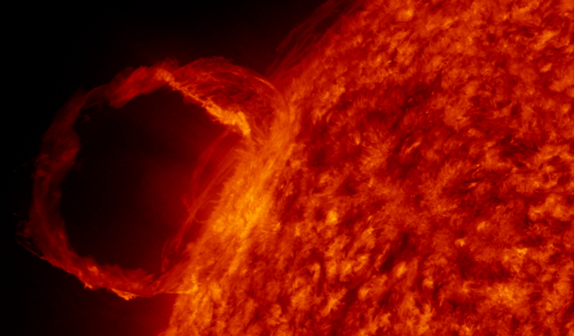 NASA shares a look at an explosive solar flare firing out of the sun