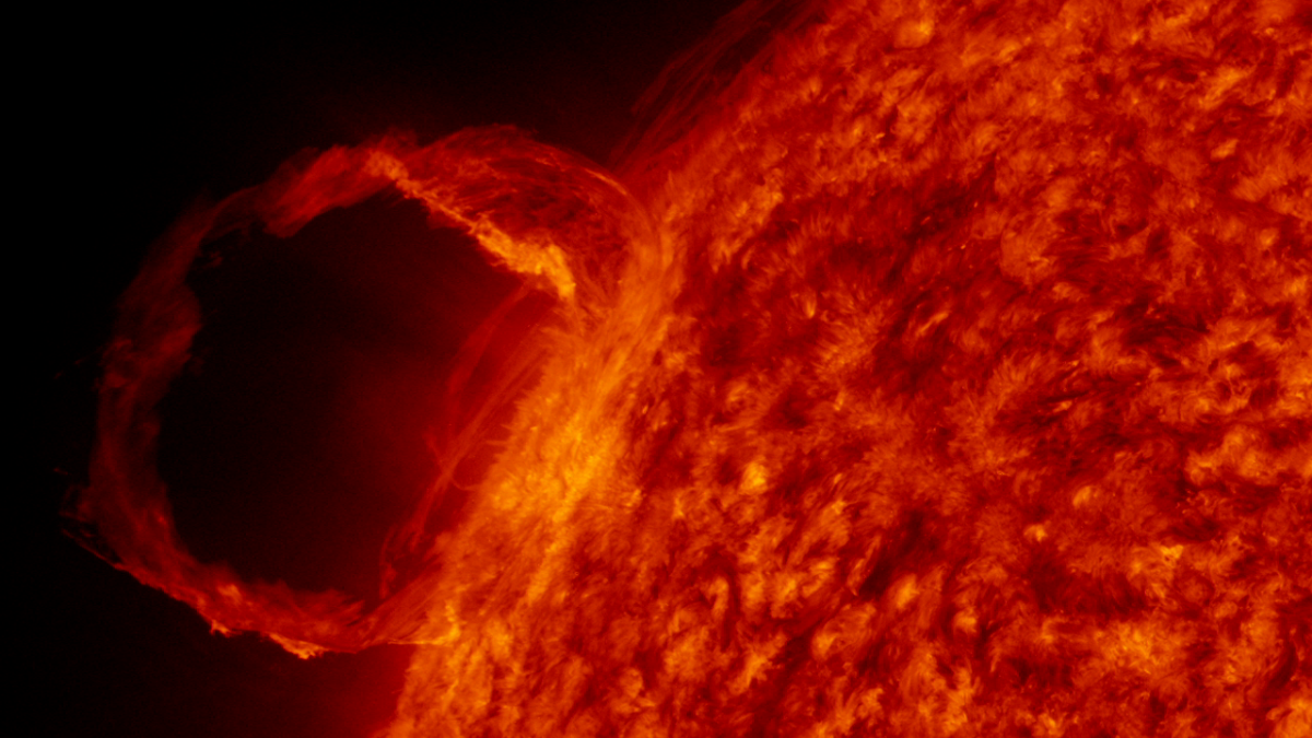 NASA shares a look at an explosive solar flare firing out of the sun