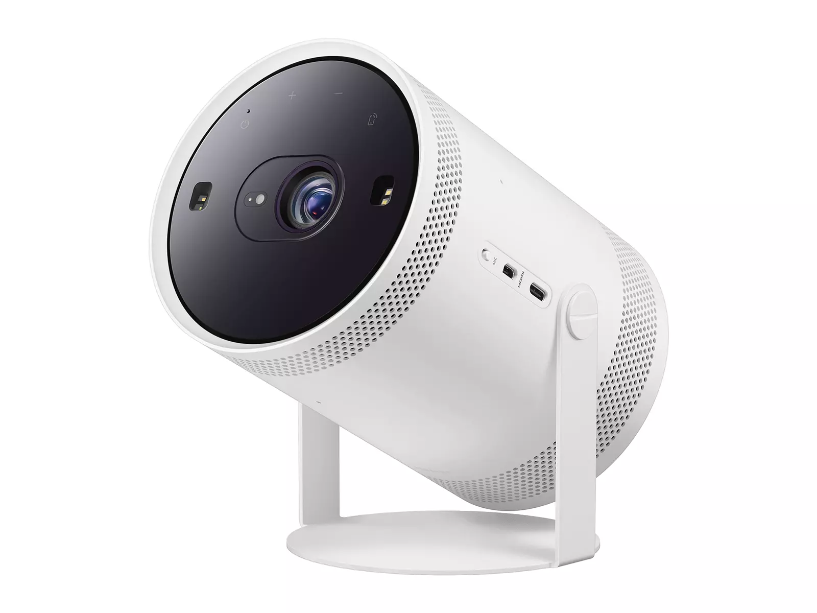 Samsung Freestyle projector against white background