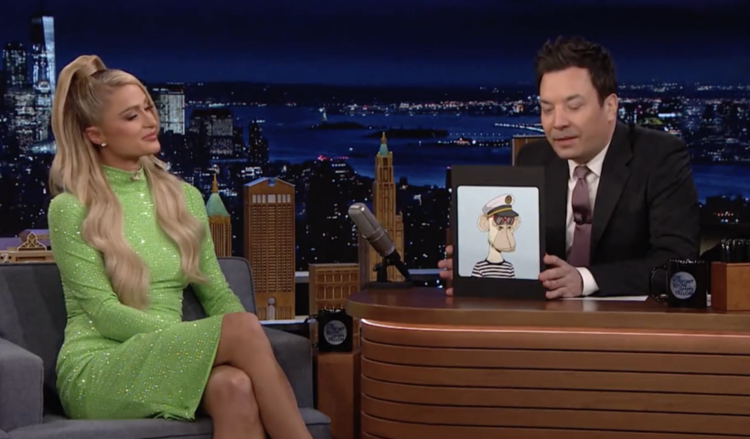 Watch Jimmy Fallon and Paris Hilton pump Bored Ape Yacht Club NFTs