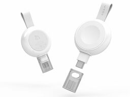 two white wireless chargers with usb-c connectors