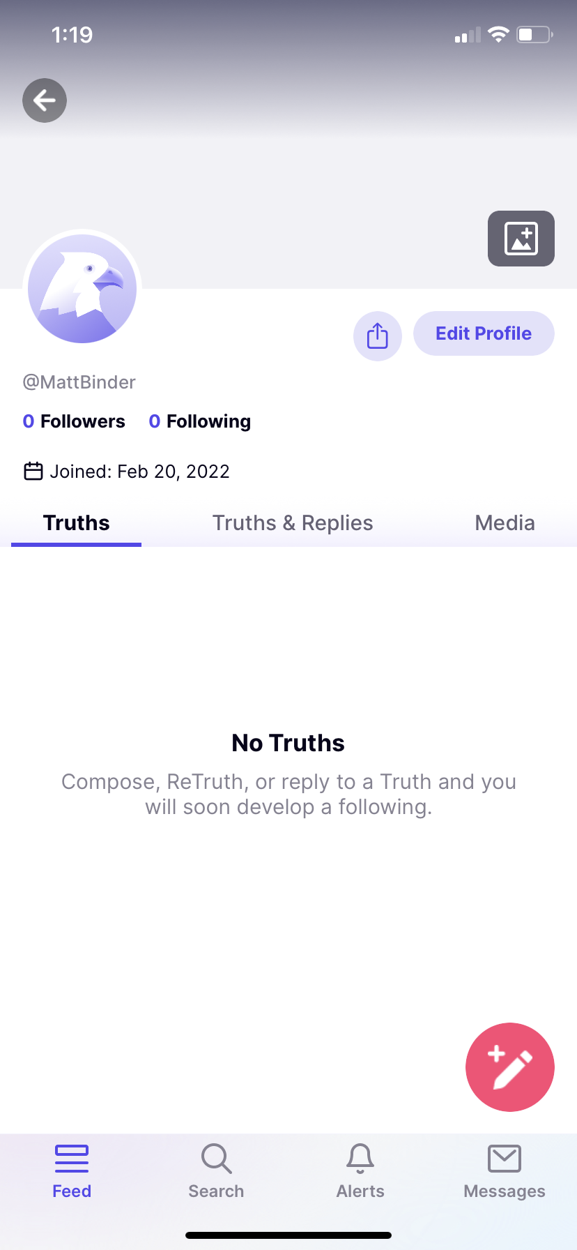 Truth Social profile page