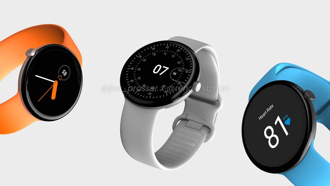A rendering reportedly showing what the Google Pixel Watch could look like based on leaks obtained by from Jon Prosser.