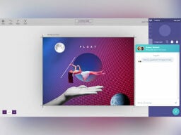 Design software window with chatbox on side