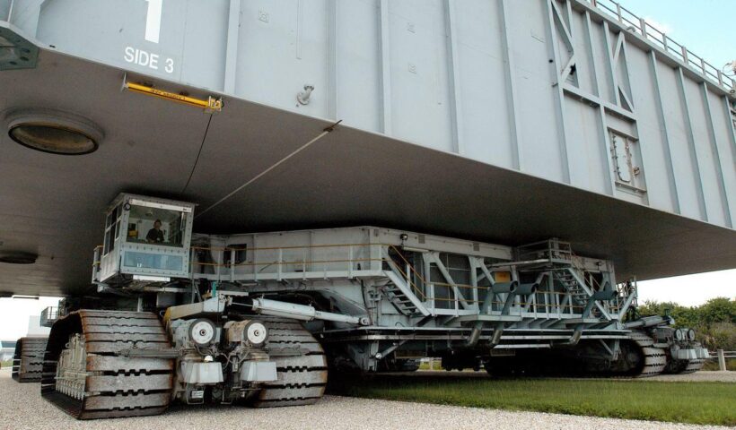 NASA's crawler holding the mobile launcher