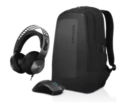 Lenovo backpack headphones and wireless mouse