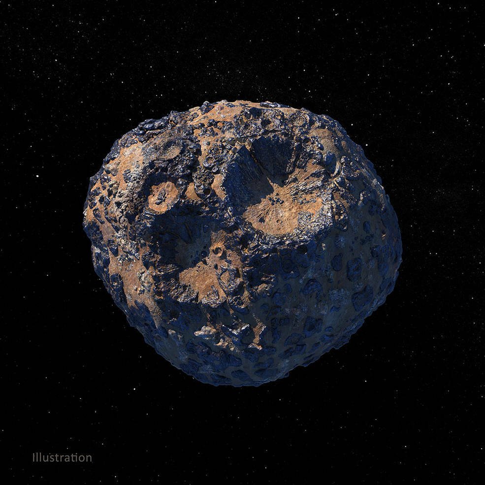 the Psyche asteroid in our solar system