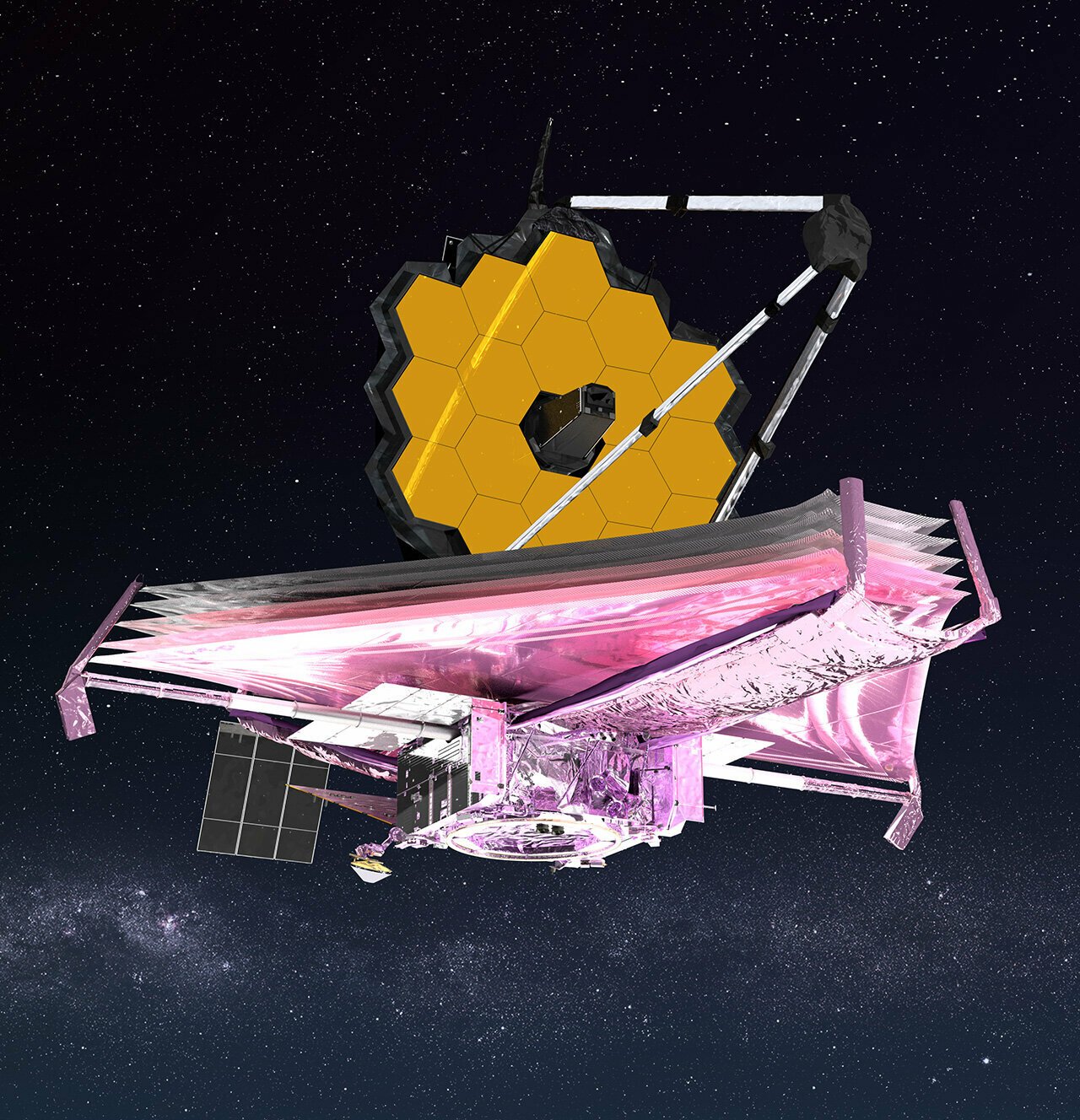the James Webb Space Telescope in space