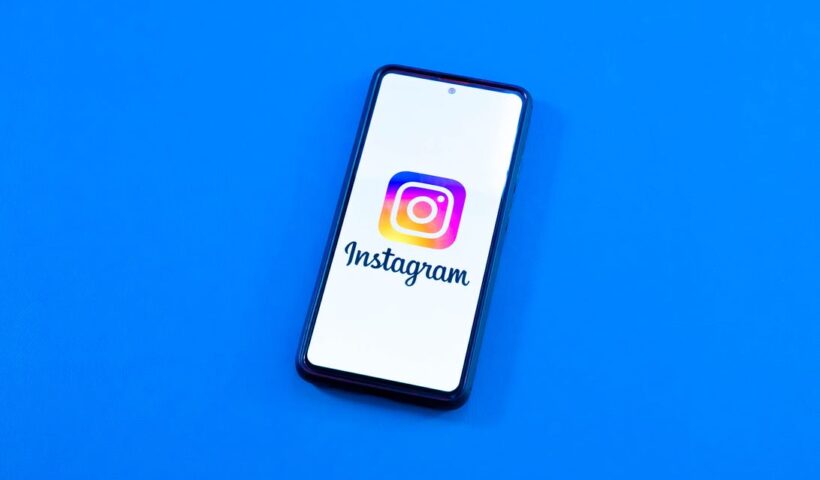 Instagram logo on a smartphone