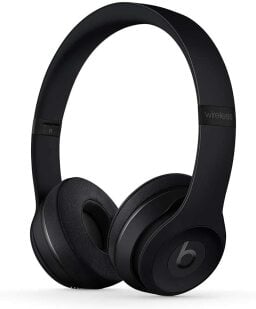 Black headphones with beats logo