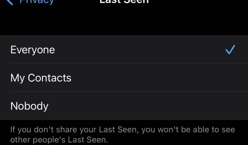 screenshot of whatsapp last seen privacy feature