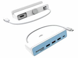 White adapter with cable attached