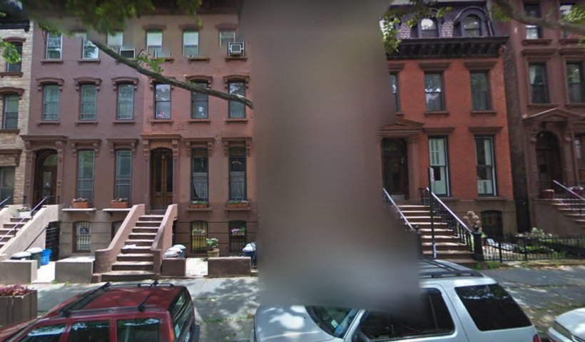 A screen shot of a home blurred on Google street view