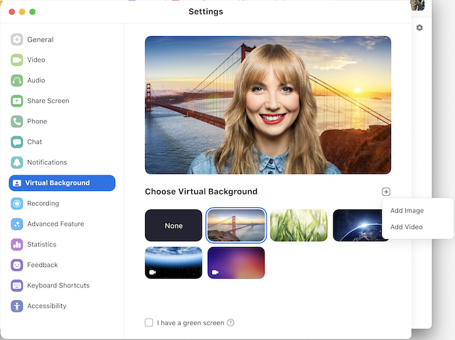Zoom Virtual Background Settings