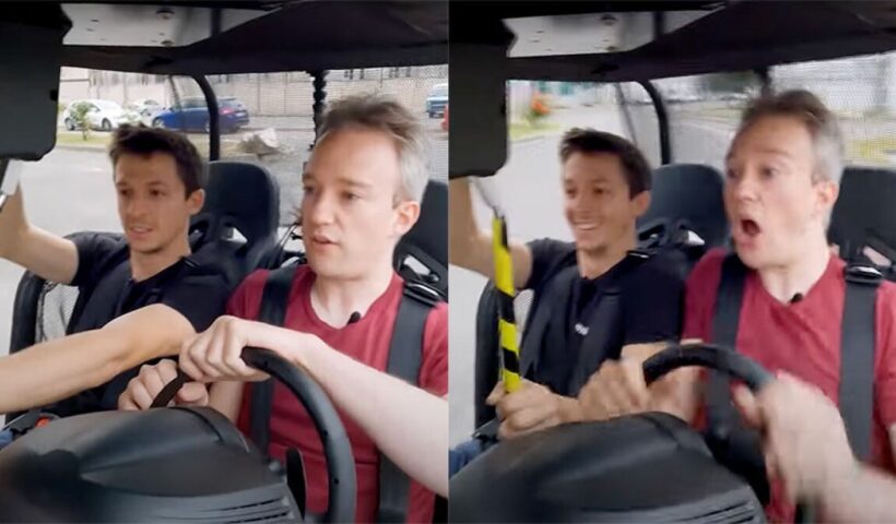 YouTuber attempts to drive car backwards using a screen, struggles